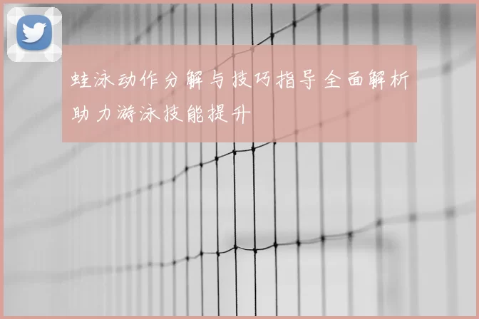 蛙泳动作分解与技巧指导全面解析助力游泳技能提升